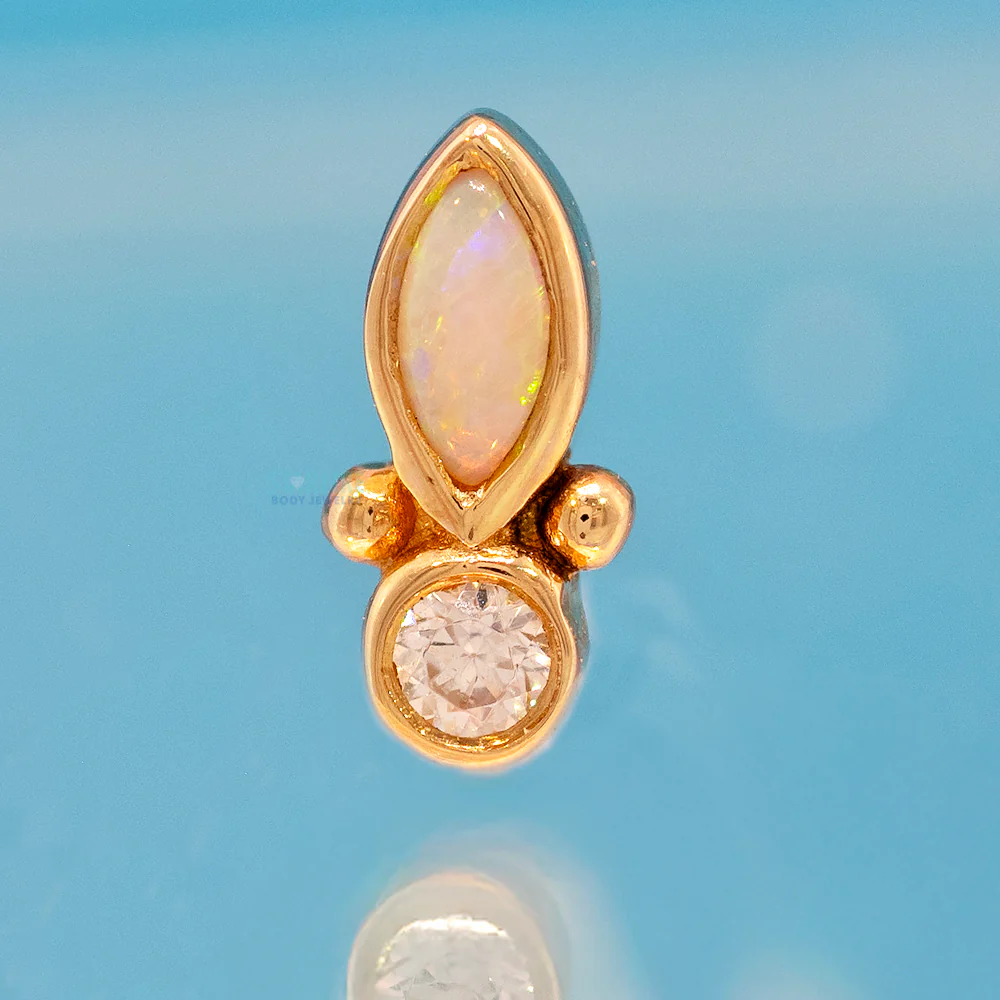 threadless: "Cynthia" End in Gold with Gemstones - Image 2
