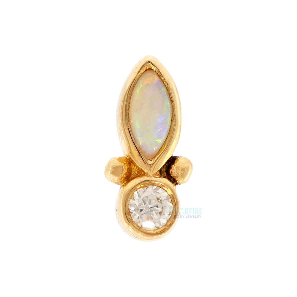 threadless: "Cynthia" End in Gold with Gemstones - Image 3