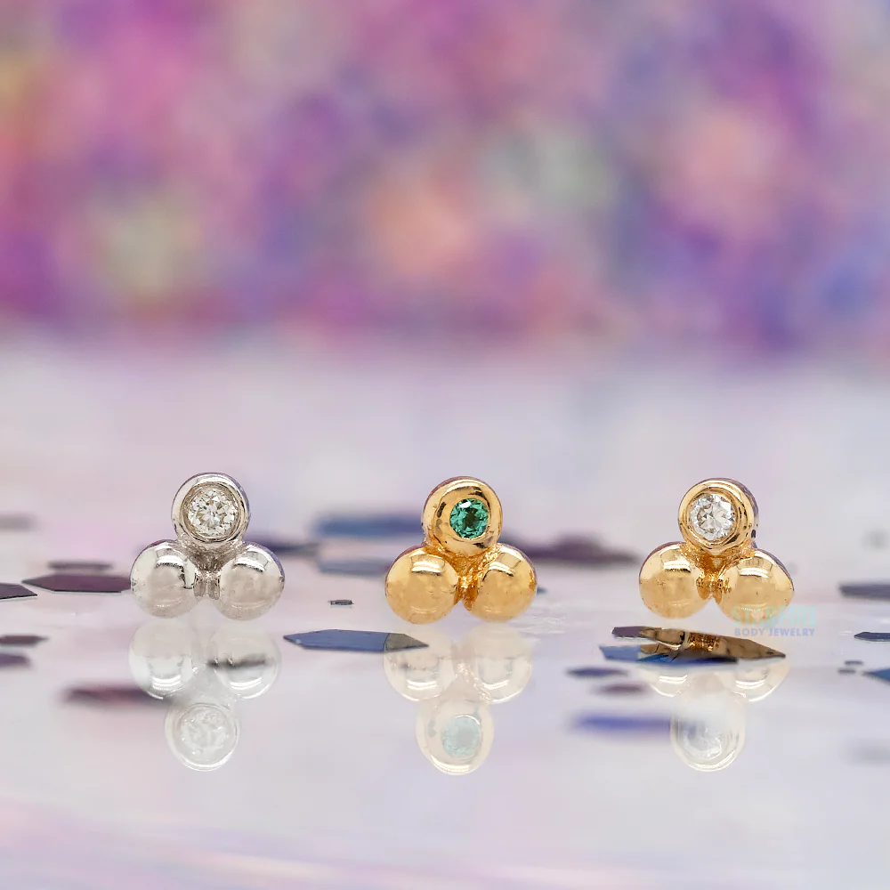 threadless: "Gela" End in Gold with Gemstone - Image 2