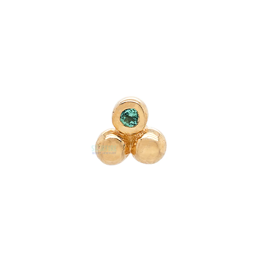 threadless: "Gela" End in Gold with Gemstone - Image 5