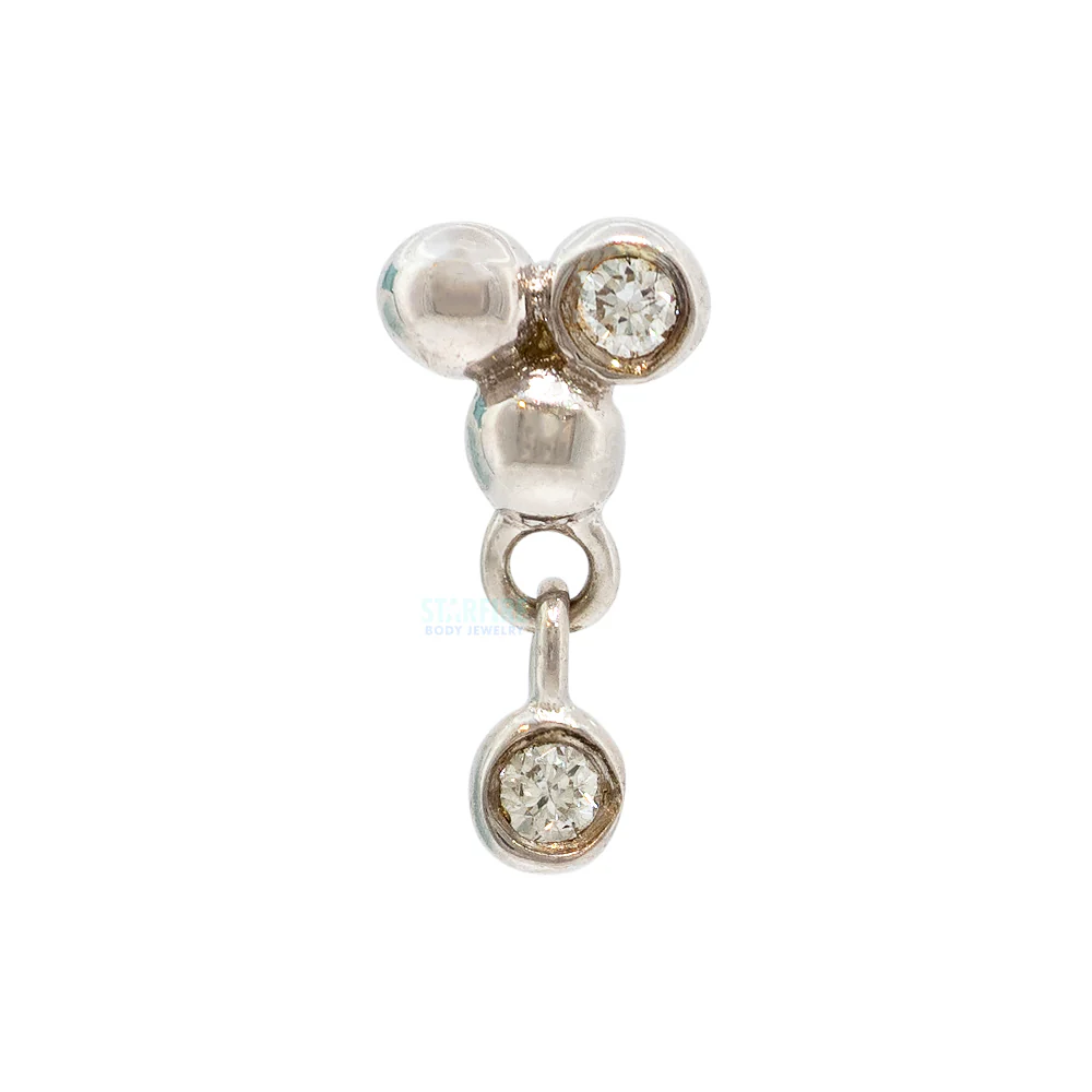 threadless: "Gela" End with Dangle in Gold with Gemstone - Image 2