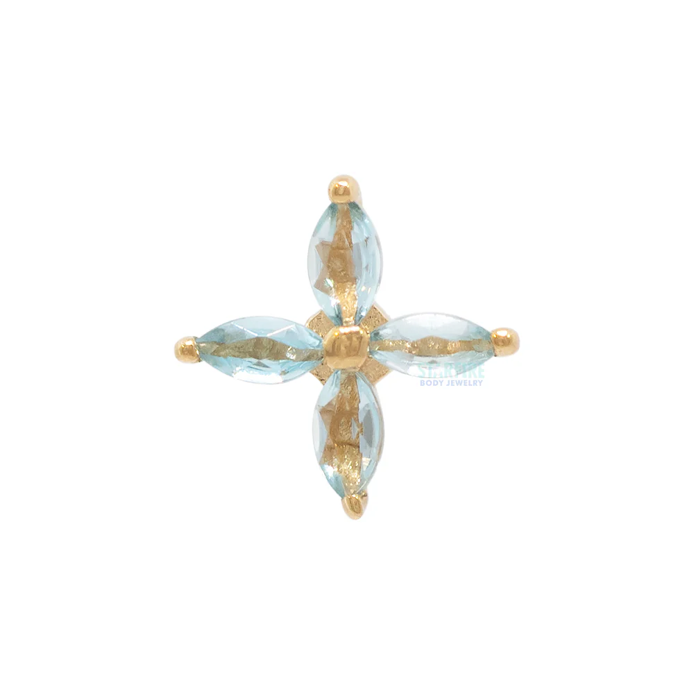 threadless: "Mia" End in Gold with Gemstones - Image 4