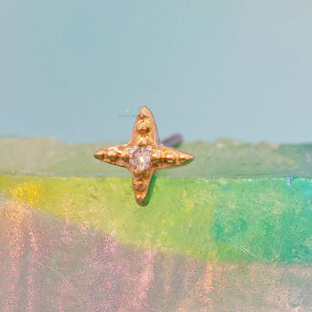 threadless: "Victoria" End in Gold with Diamond - Image 2