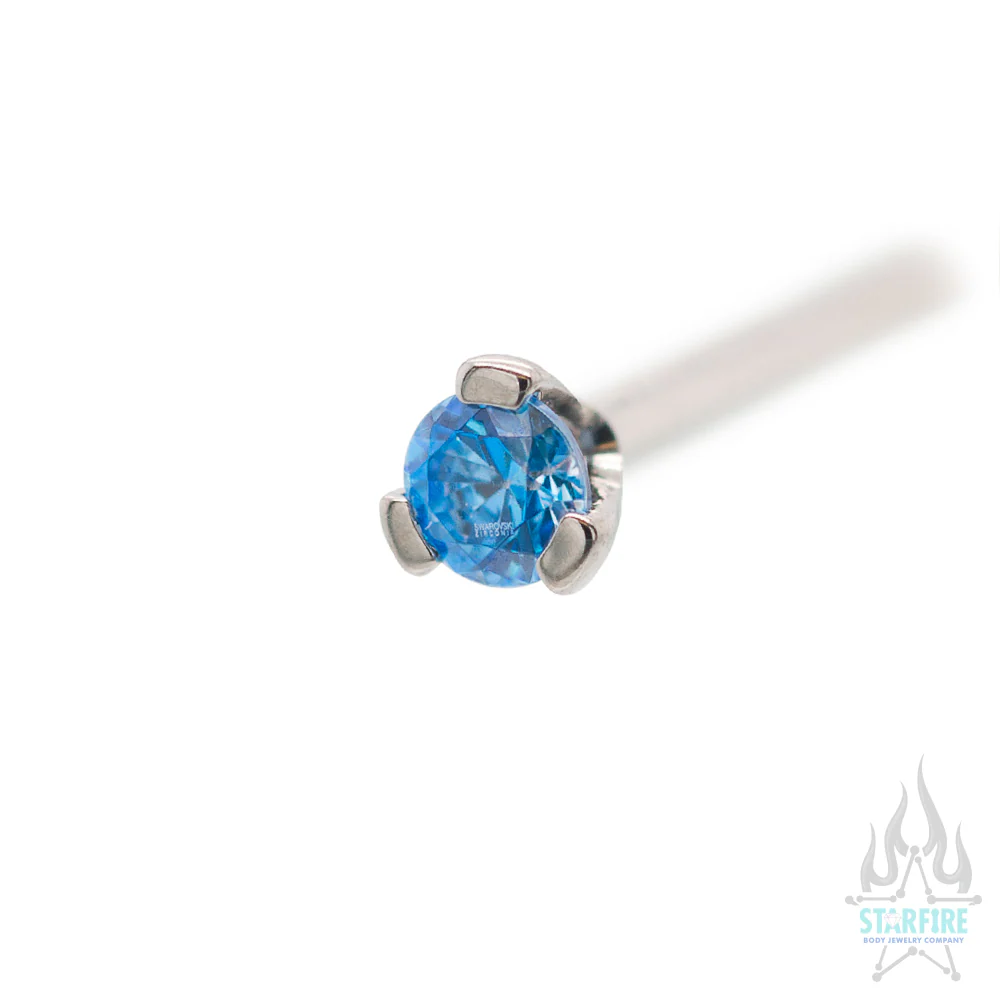 Prong-set Faceted Gem Nostril Screw - Image 17