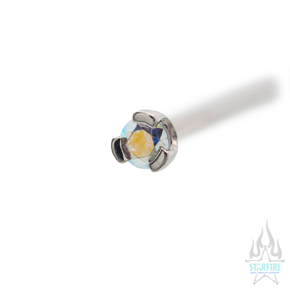 Prong-set Faceted Gem Nostril Screw - Image 35