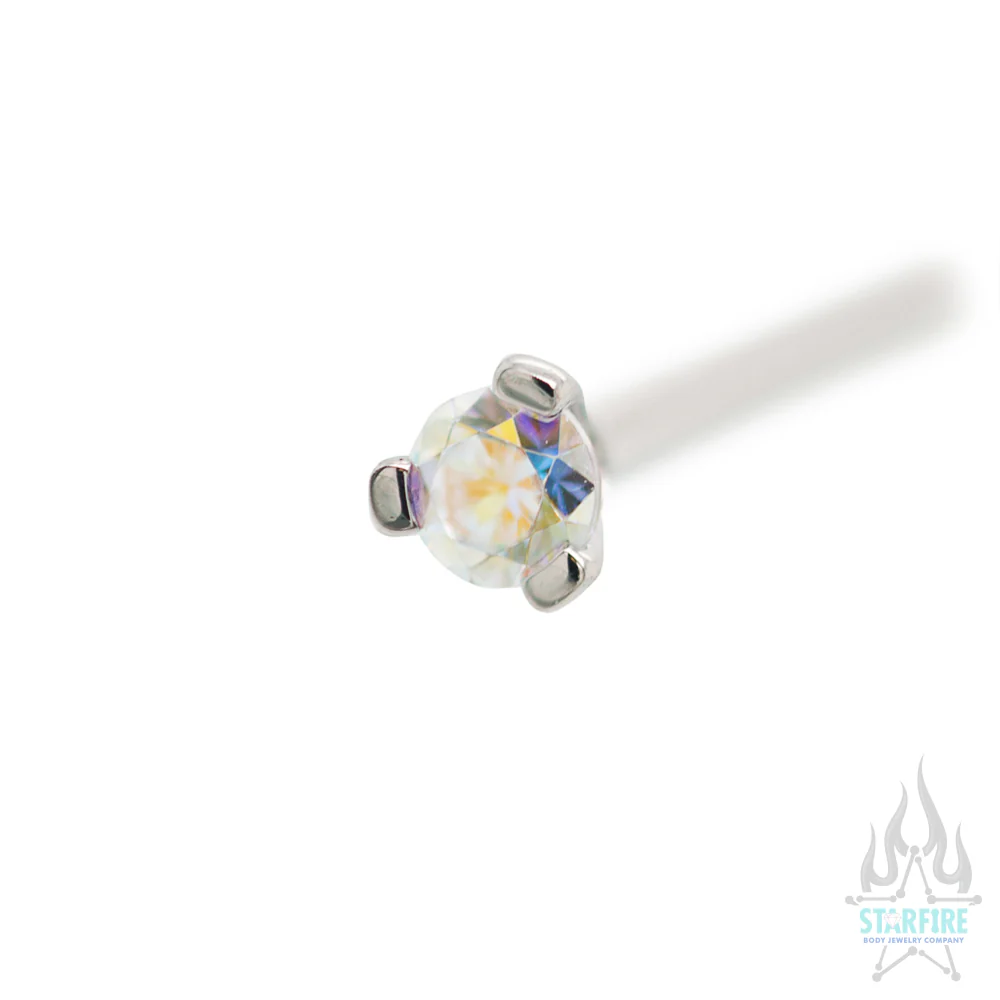 Prong-set Faceted Gem Nostril Screw - Image 36