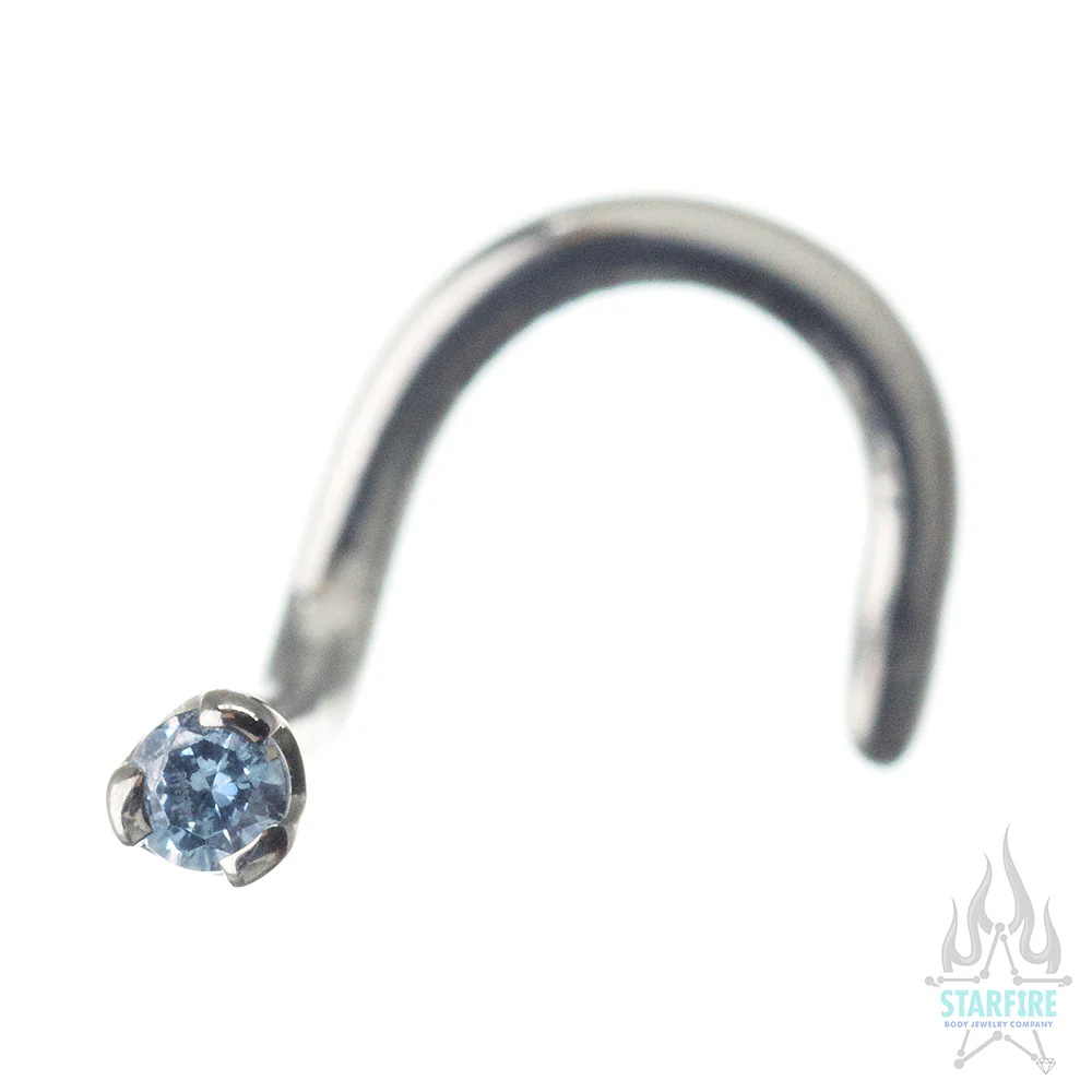 Prong-set Faceted Gem Nostril Screw - Image 49