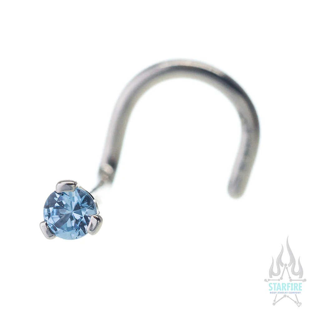 Prong-set Faceted Gem Nostril Screw - Image 50