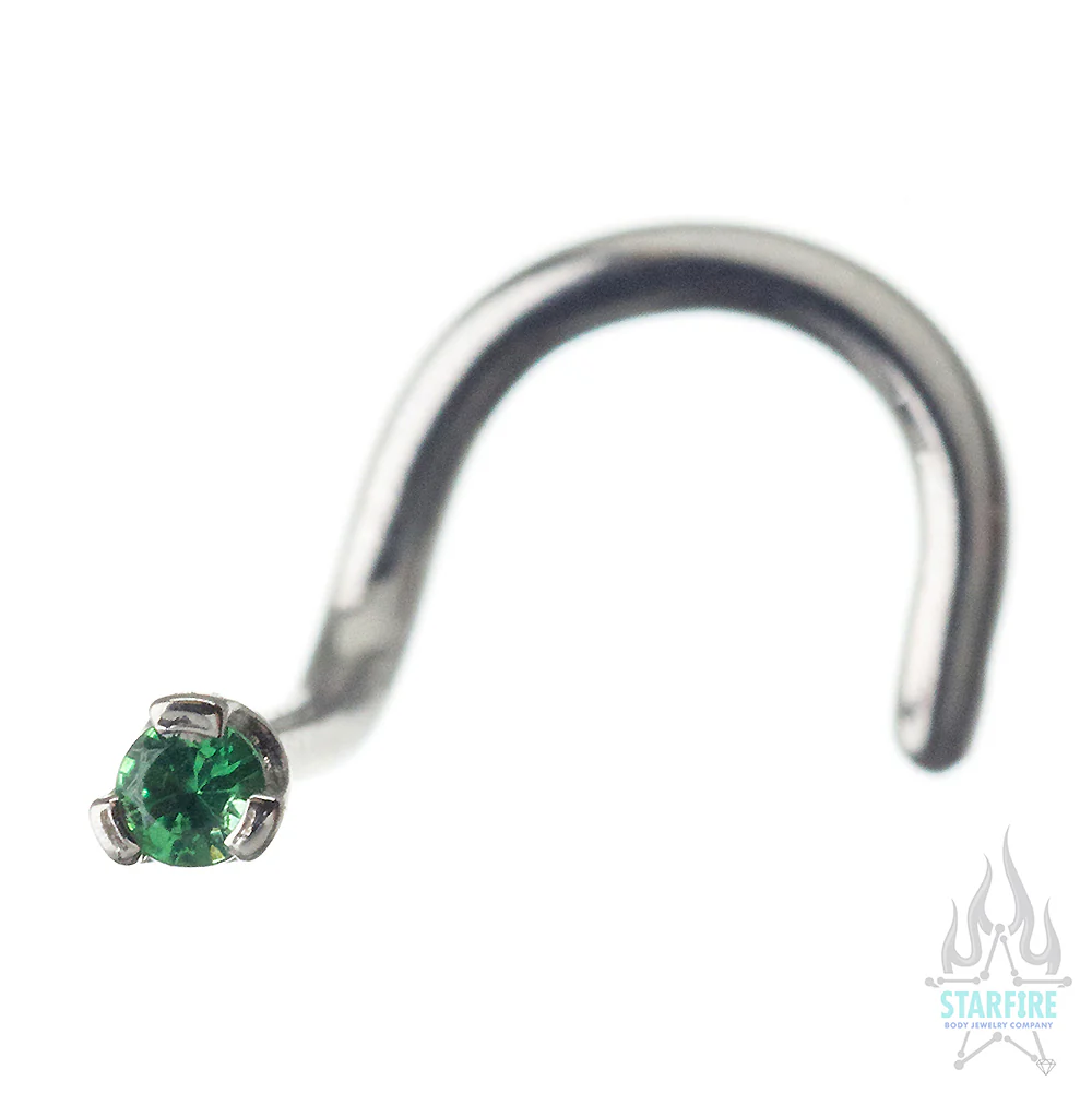 Prong-set Faceted Gem Nostril Screw - Image 58