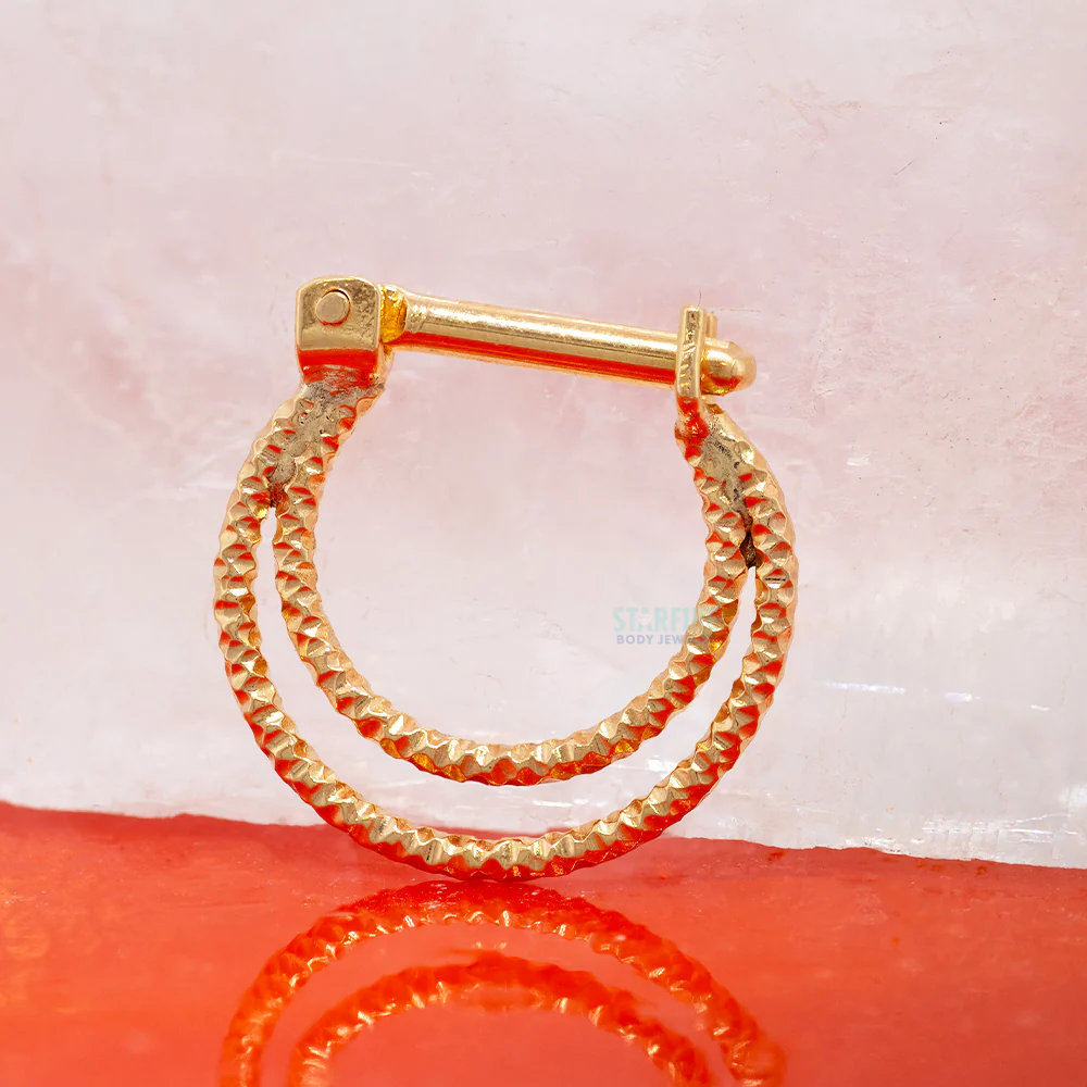 "Shimmer" Hinge Ring / Clicker in Gold - Image 2