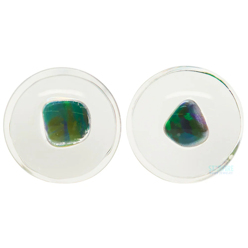 Raw Opal in Glass Plugs - Image 4