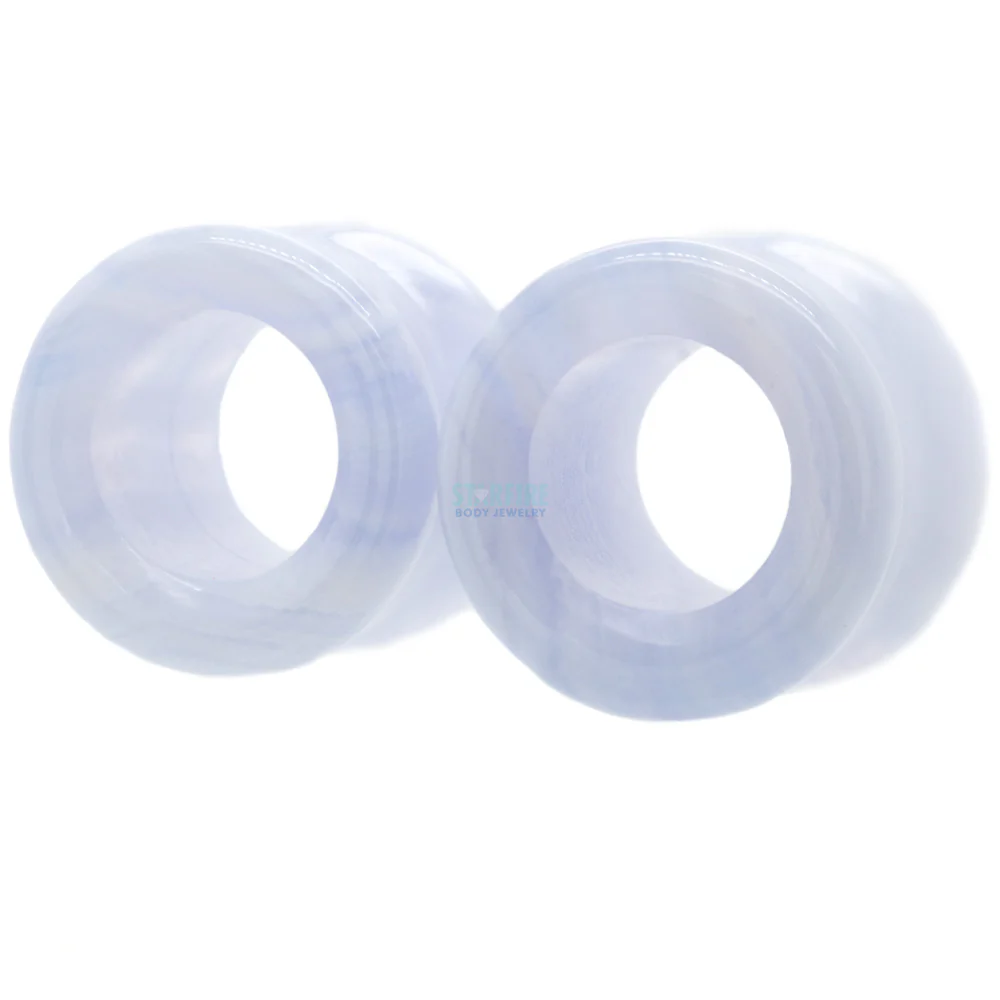 Stone Double Flare Eyelets - Blue Lace Agate - Image 3