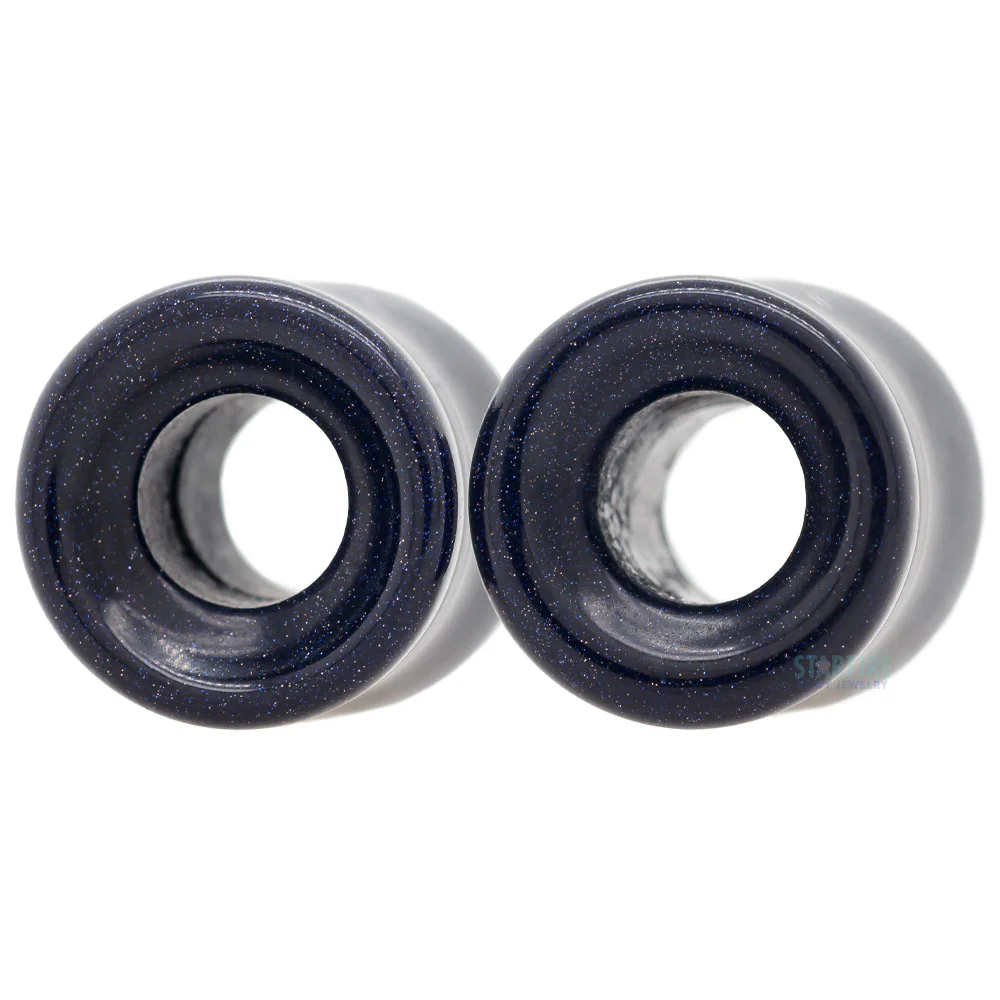 Stone Double Flare Eyelets - Blue Goldstone - Image 2