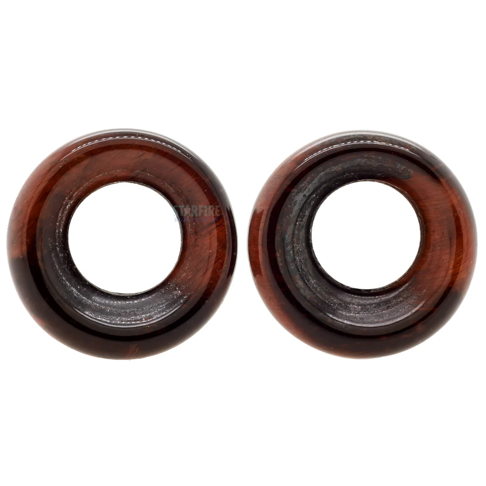 Stone Double Flare Eyelets - Red Tiger Eye - Image 2