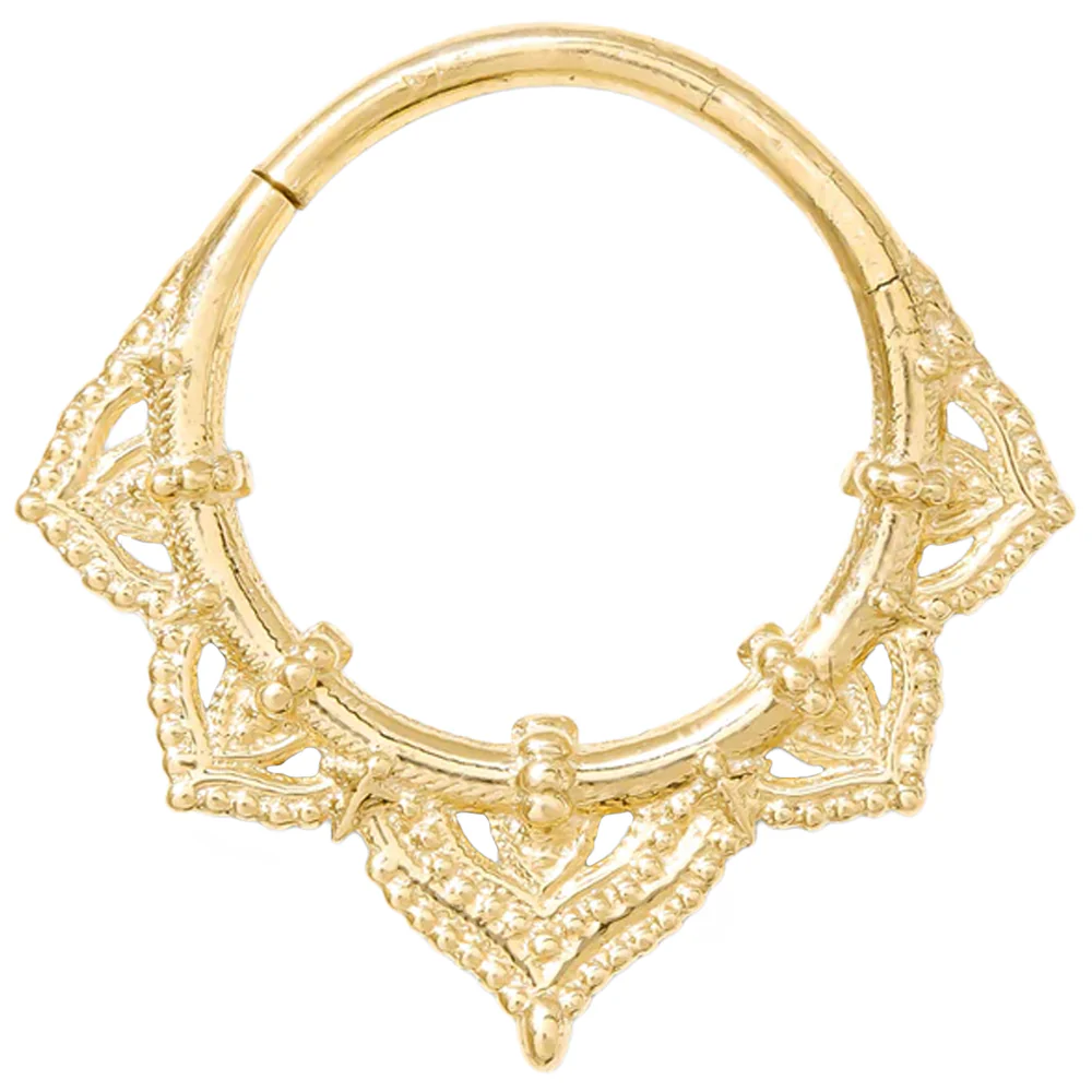 "Beaded Lotus" Continuous Ring in Gold - Image 2