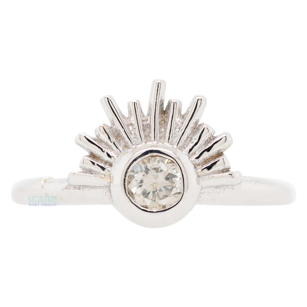 "Blaze" Continuous Ring in Gold with Gemstone - Image 3
