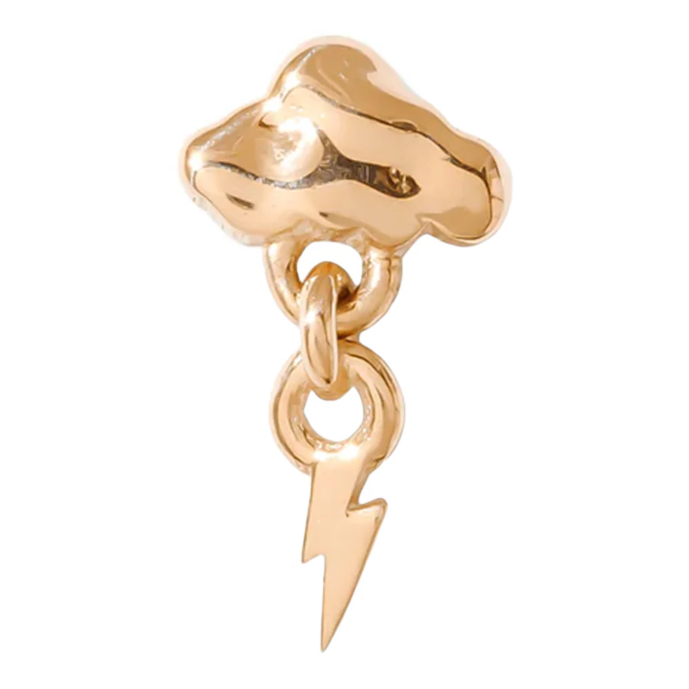 threadless: "Thunderstruck" Pin with Dangle in Gold - Image 4