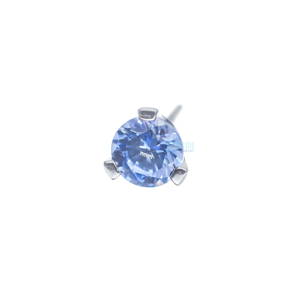 threadless: 2.5mm 3 Prong-Set Faceted Gem End - Image 5