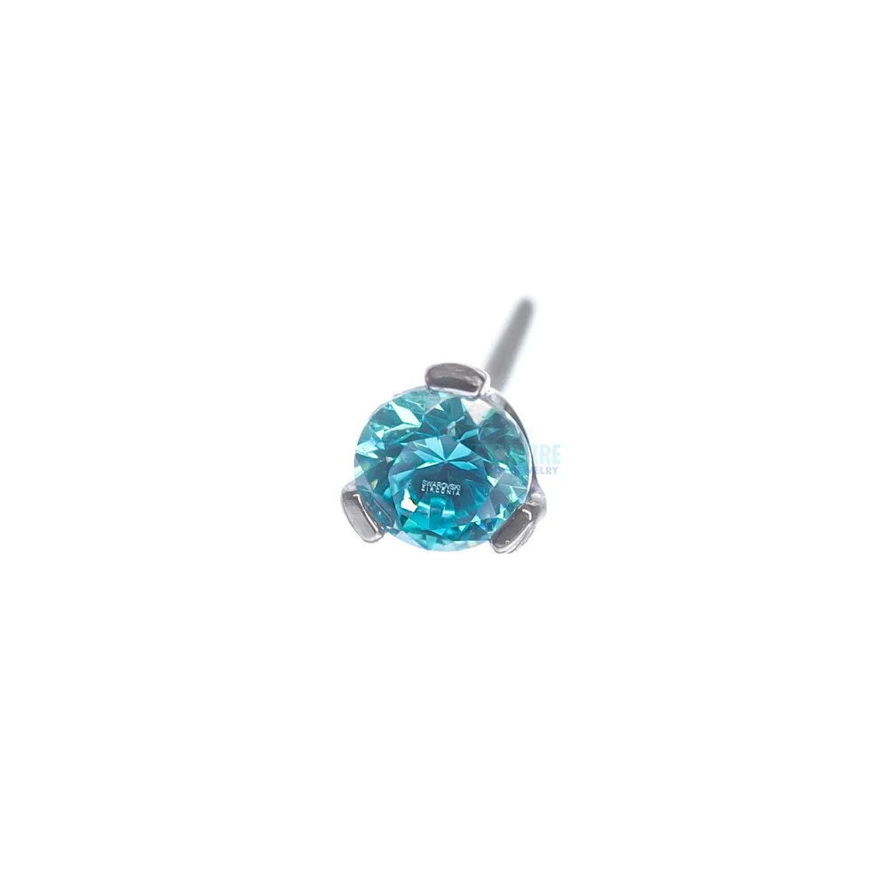 threadless: 2mm 3 Prong-Set Round Faceted Gem End - Image 6