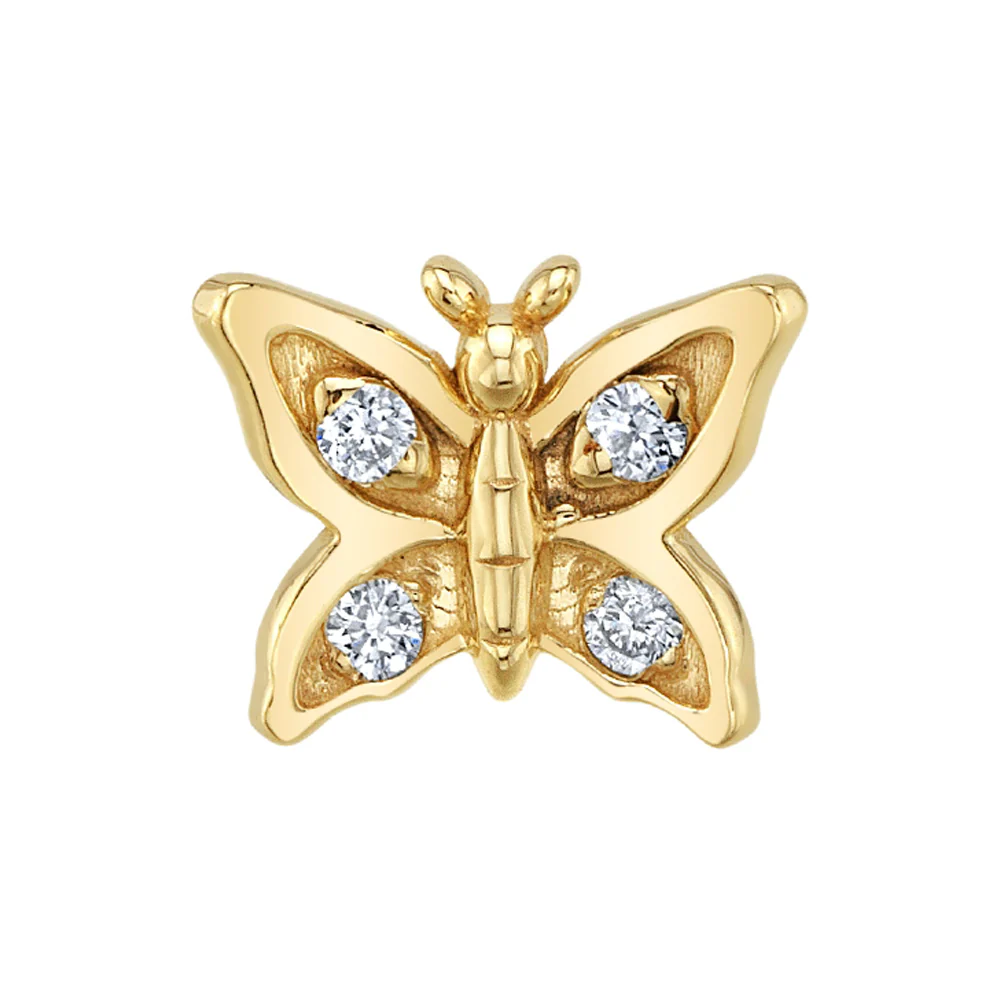 threadless: Butterfly Pin in Gold & Platinum with DIAMONDS - Image 2