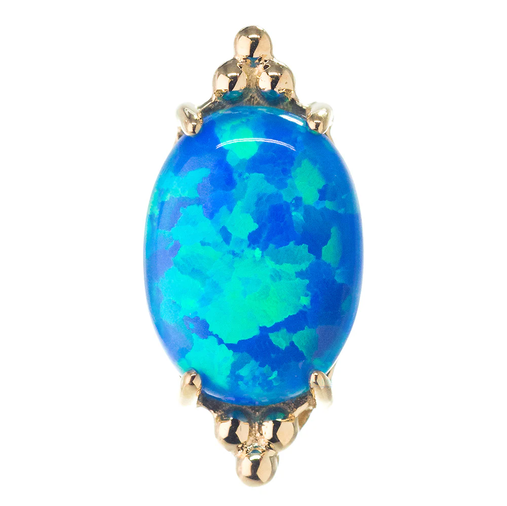 threadless: "FaraTa" End in Gold with Oval Opal Cabochon - Image 6