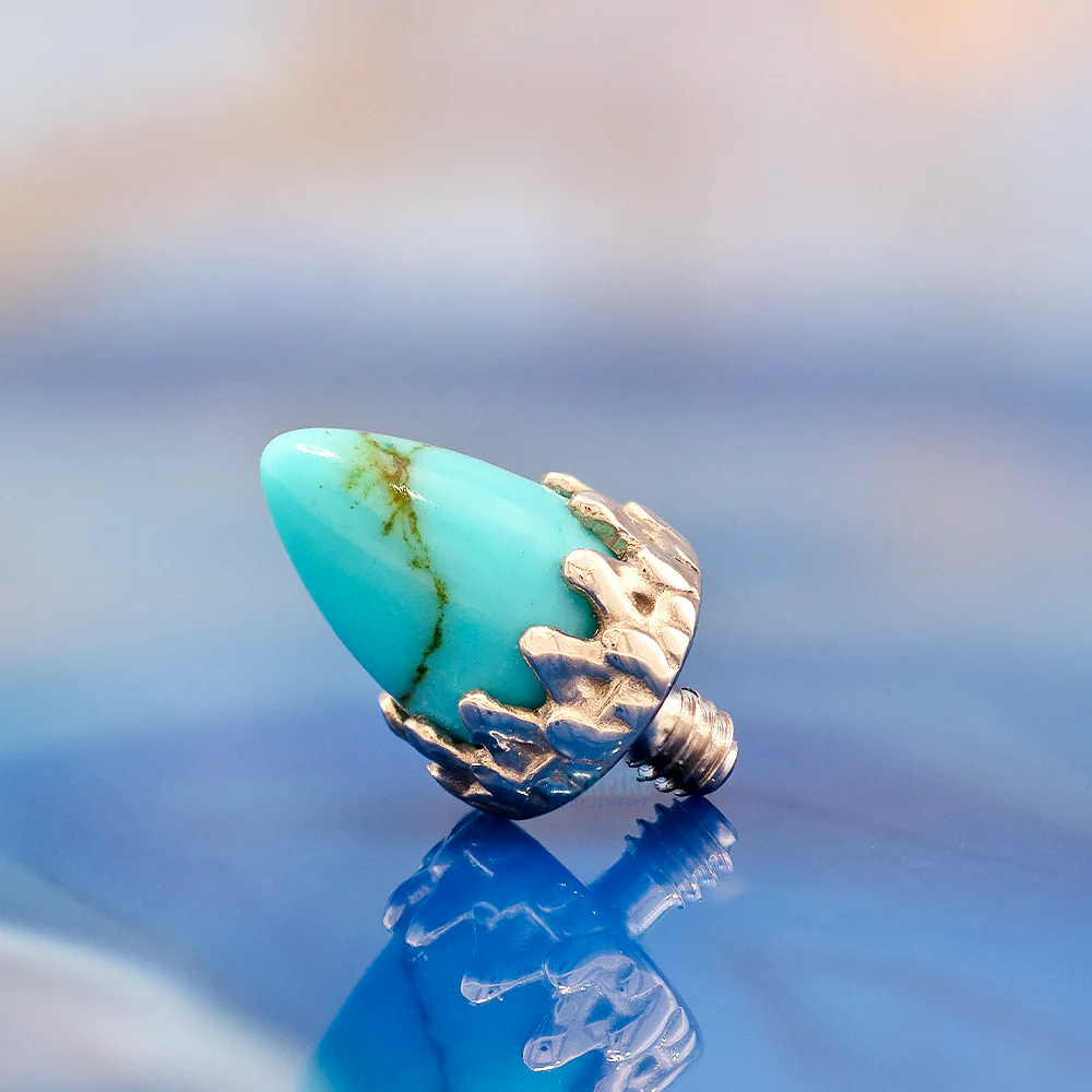 threadless: "King" Crown End in Gold with Natural Stone Bullet