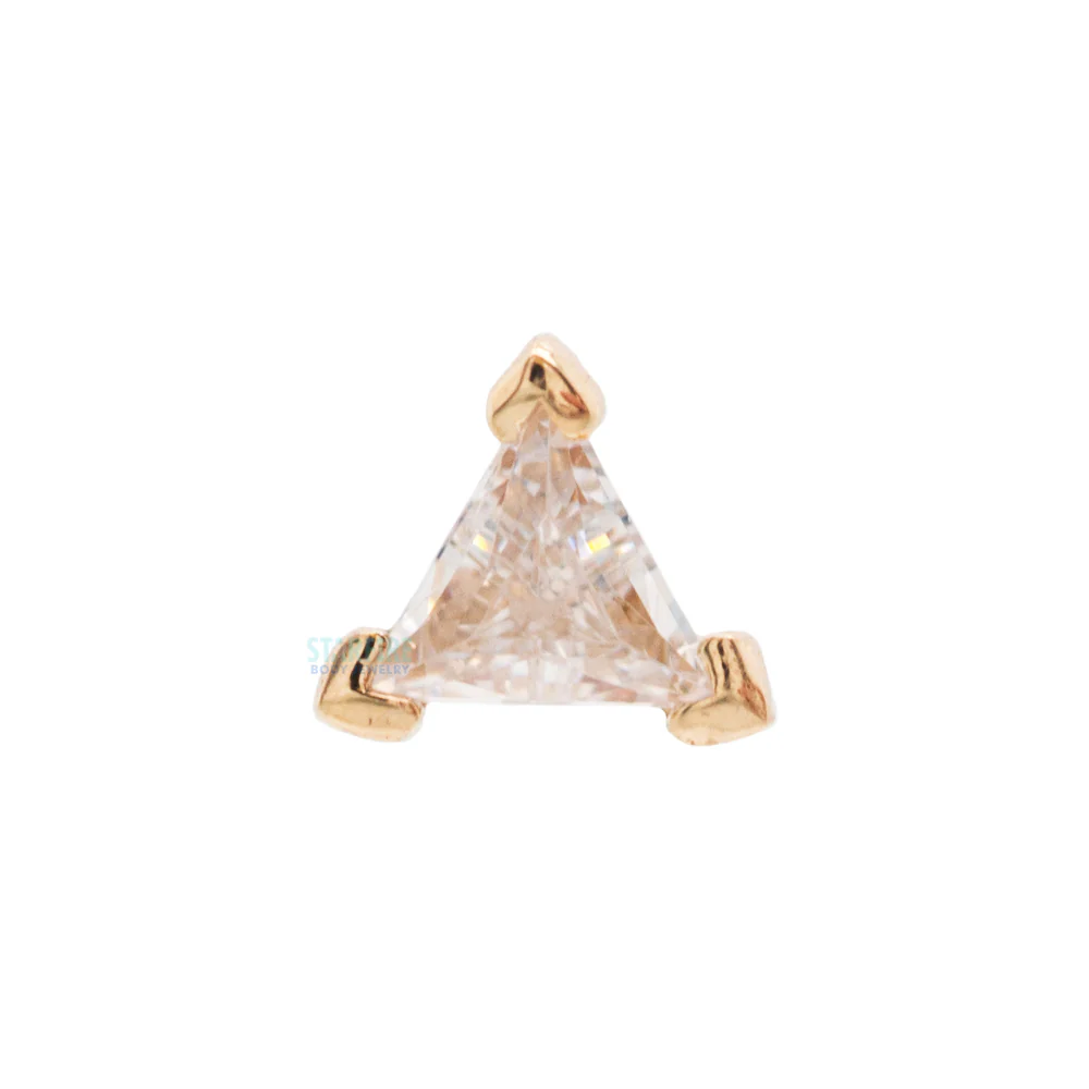 threadless: Prong Trillion End in Gold with CZ - Image 2