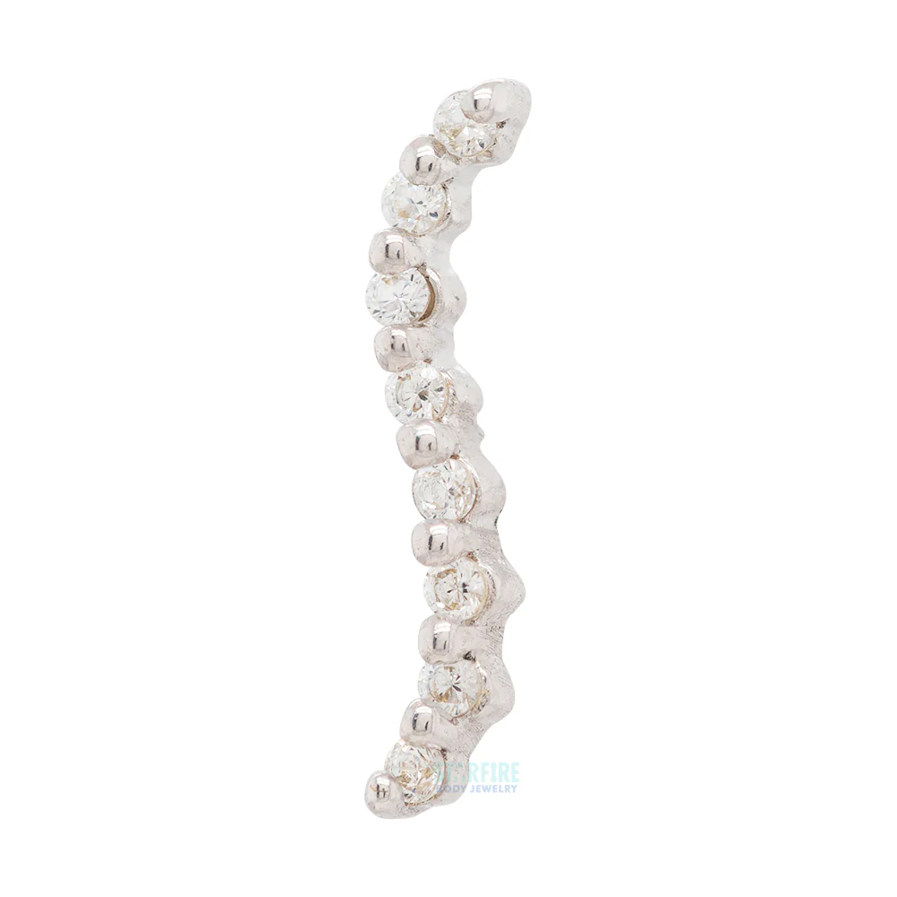 threadless: "Wisp" End in Gold with White CZ's