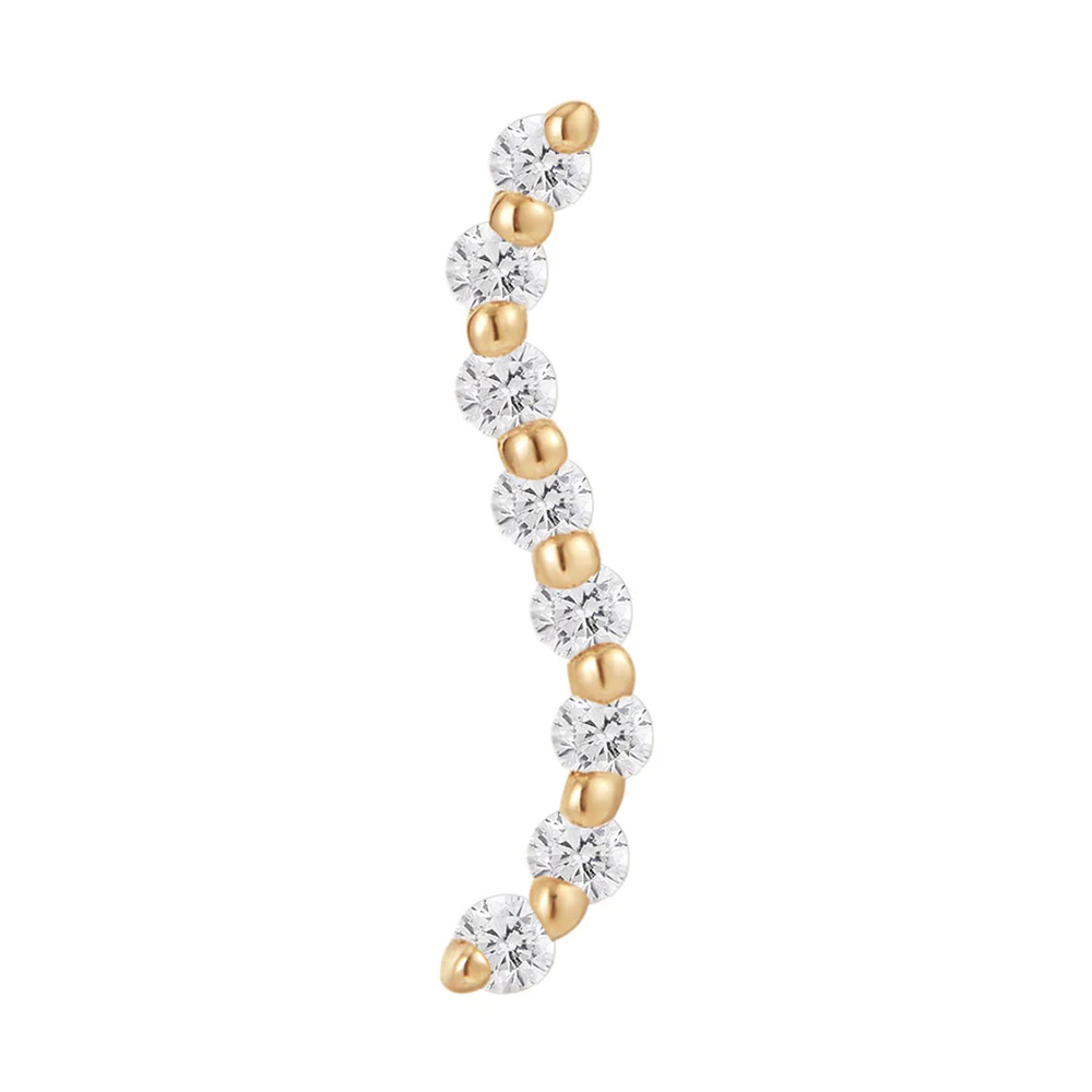 threadless: "Wisp" End in Gold with White CZ's - Image 2