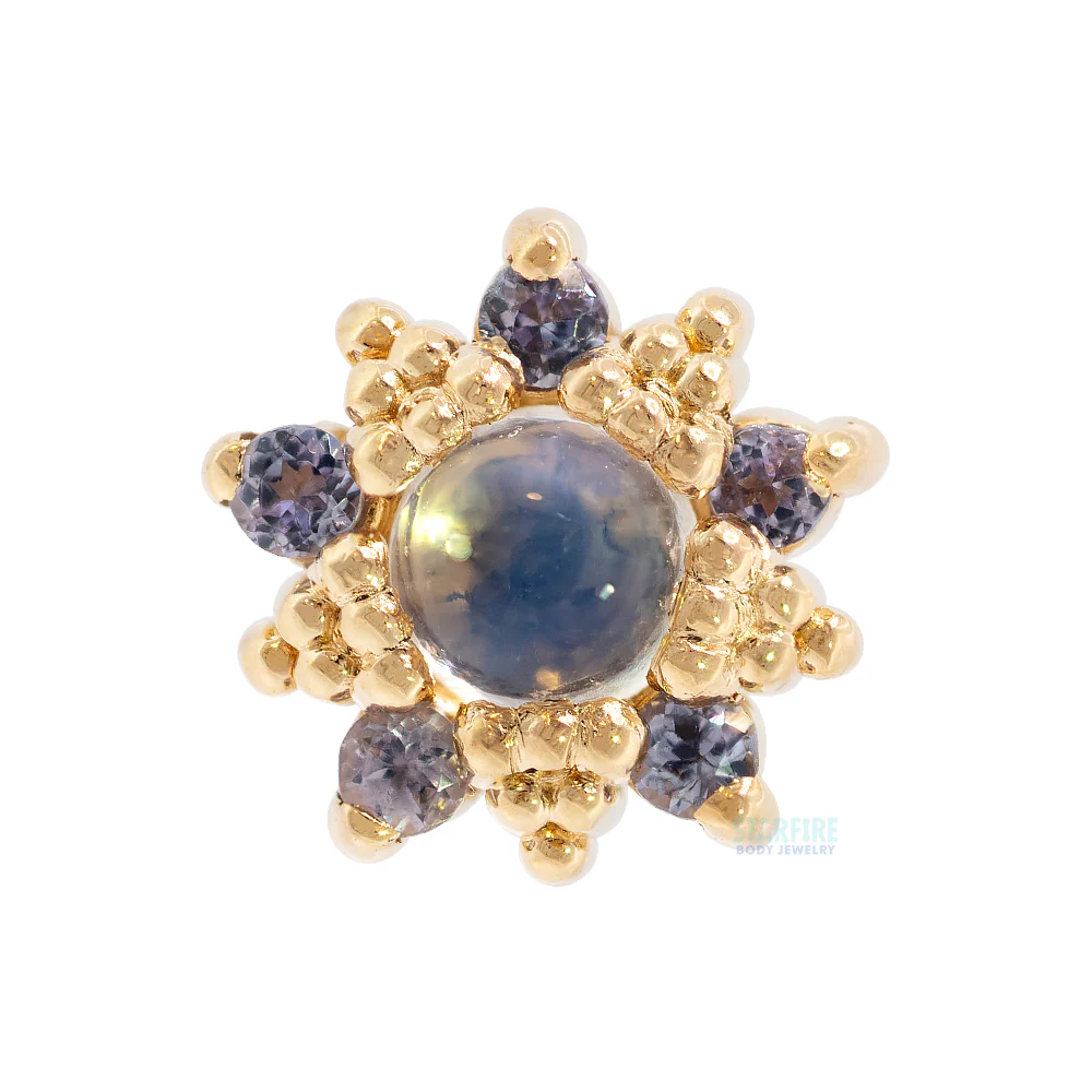 threadless: "Wren" End in Gold with Moonstone and Tanzanite