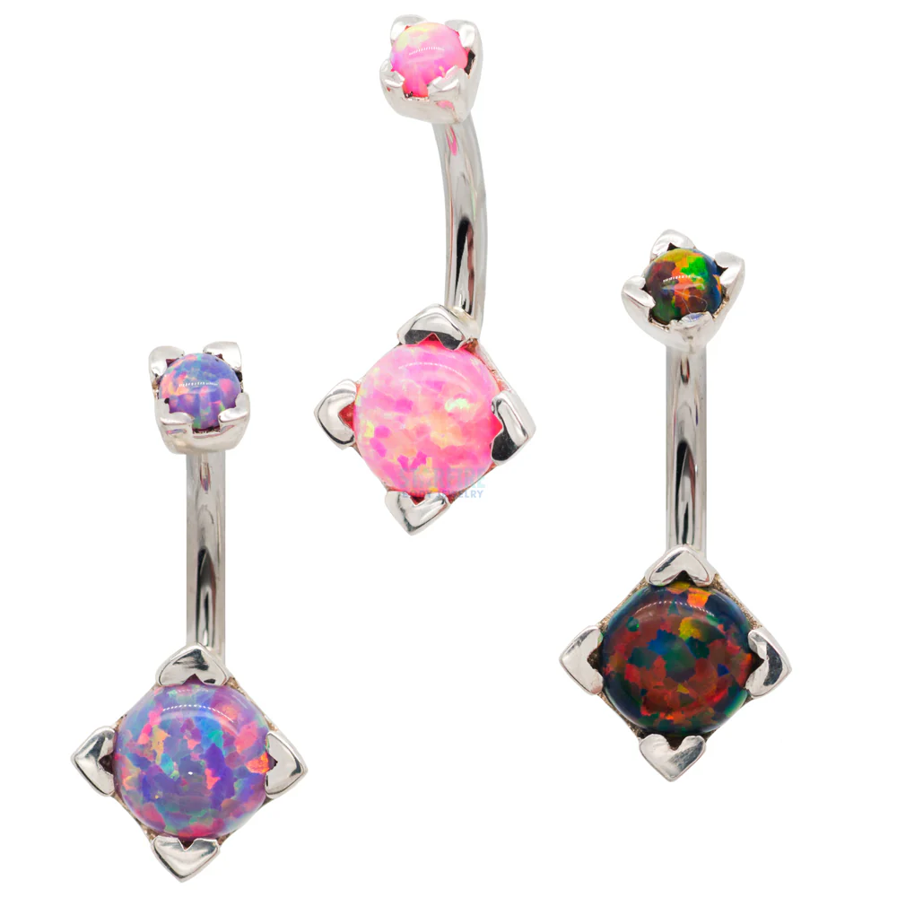 'Tres Jolie' Round Opal Navel Curve