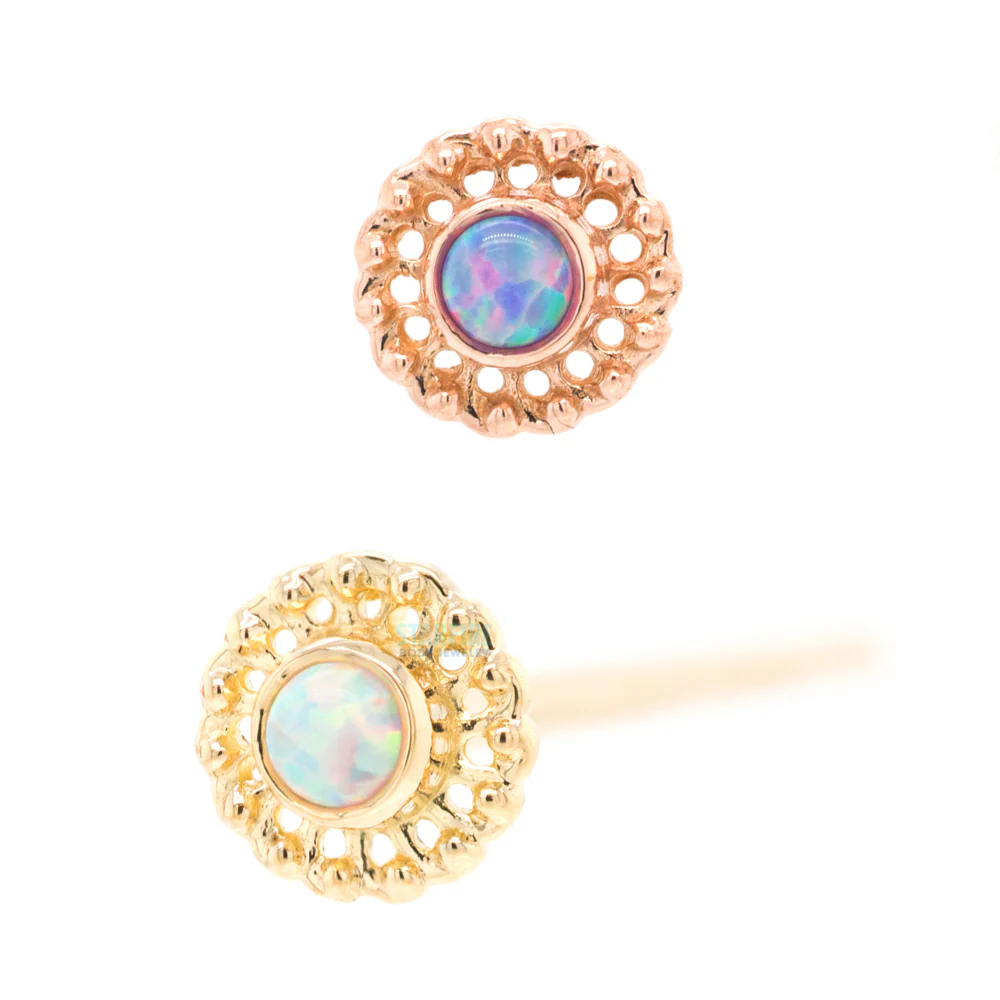 "Virtue" Nostril Screw in Gold with Opal