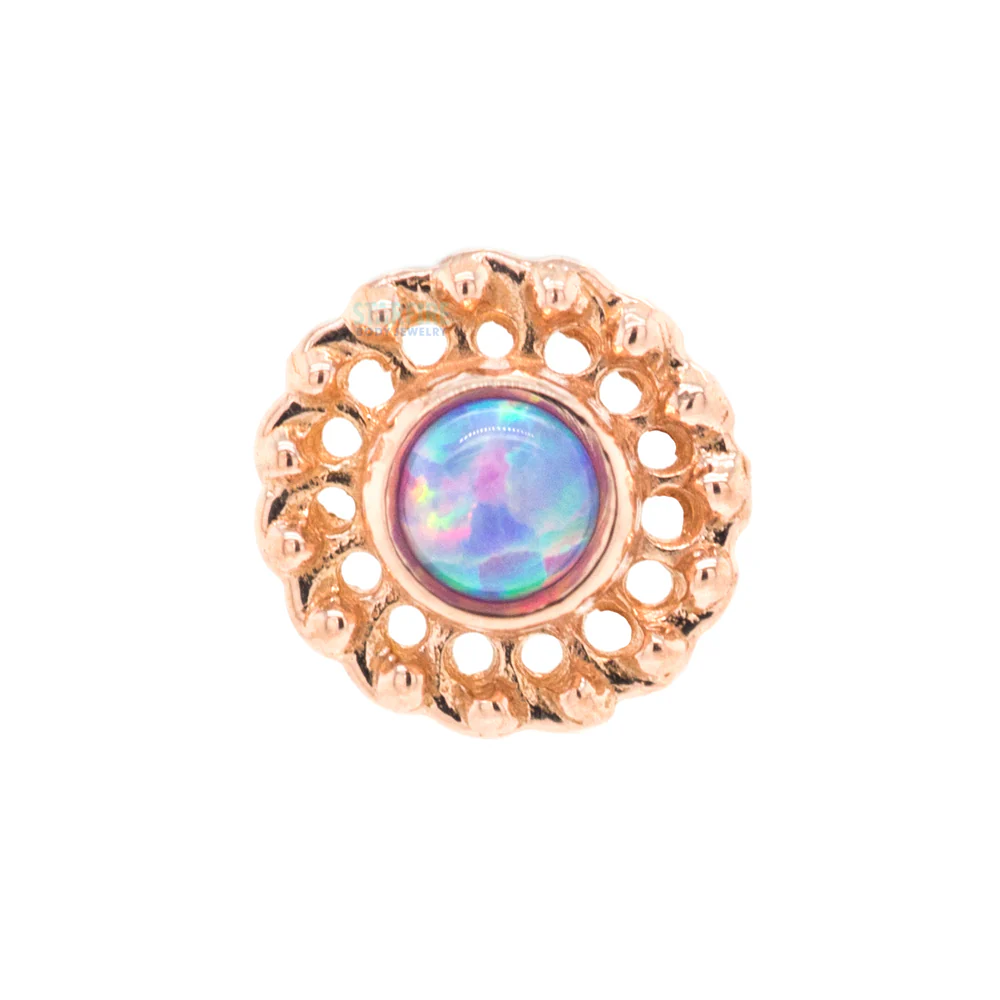 "Virtue" Nostril Screw in Gold with Opal - Image 4