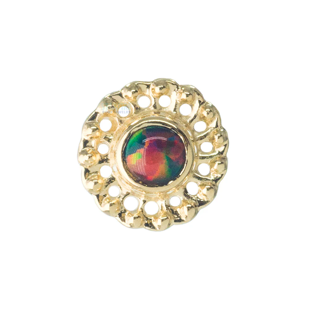 "Virtue" Threaded End in Yellow Gold with Opal - Image 4